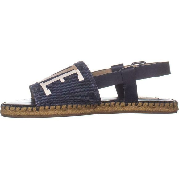 Brand New Ellen Degeneres denim “LOVE” flat slingback Sandals - Picture 5 of 6